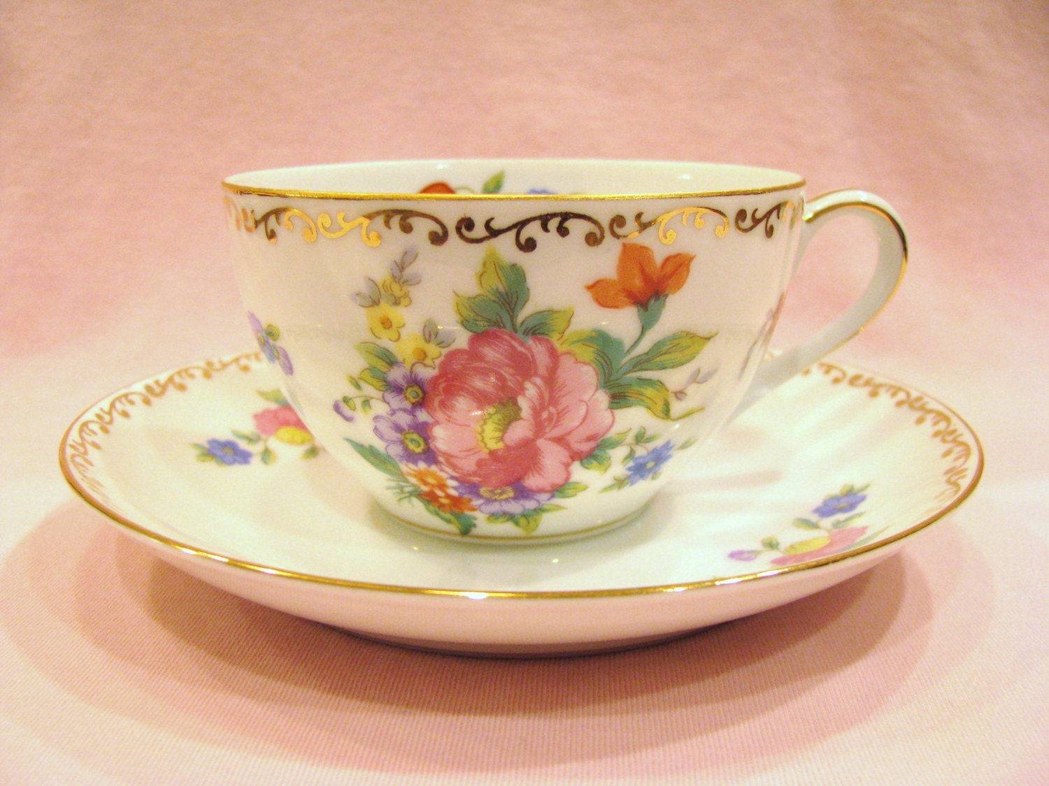 Vintage Noritake Dresdlina Tea cup and Saucer