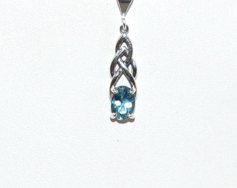 Items similar to Scorpio Blue Topaz Birthstone Necklace Silver December