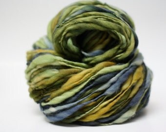 Handspun Thick and Thin Merino Yarn Slub TtS(tm) Hand dyed Self Striping xxlr 19d