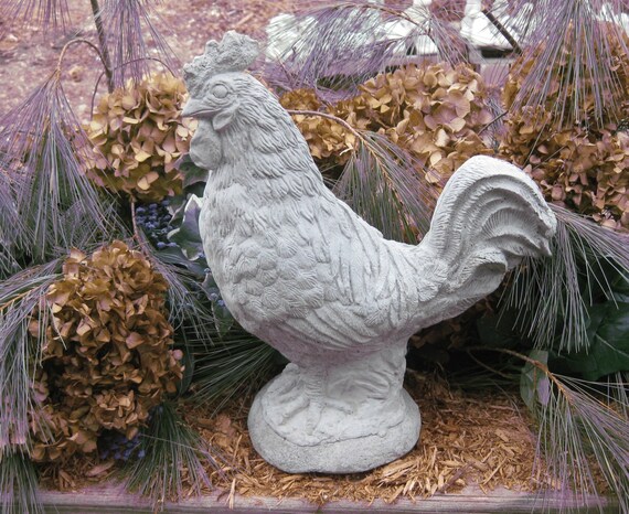 cement rooster statue