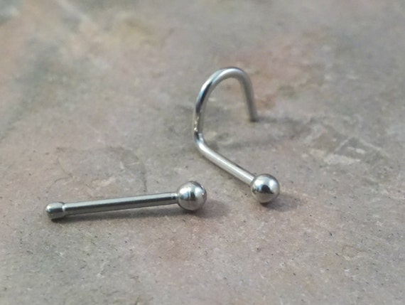 18g or 20g Simple Silver Ball Nose Stud Nose Ring