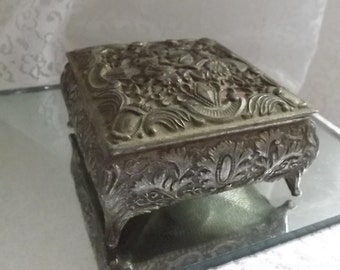 small Metal Jewelry box, made in Japan