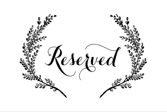 Wedding Signage Sweet Vintage Wreath Reserved Sign in Matte