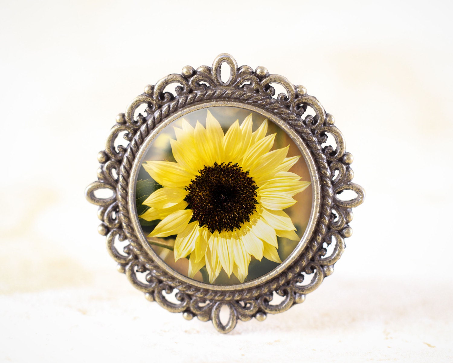 Sunflower Brooch Yellow Flower Brooch Sun Flower Jewelry