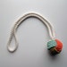 Coral, Seafoam & Gold Painted Monkey's Fist Knot - Small