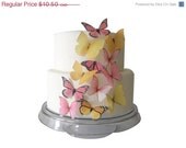 EASTER CAKE Decorations - 12 Edible Butterflies Yellow and Pink - Spring Wedding Cupcake Topper Il_170x135