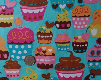 Sweet Treats in Turquoise, Cupcake Fabric by Michael Miller Fabrics (1 ...