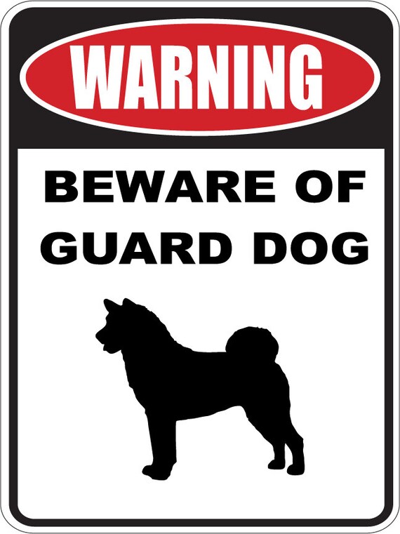 Beware of Guard Akita dog warning sign aluminum or plastic