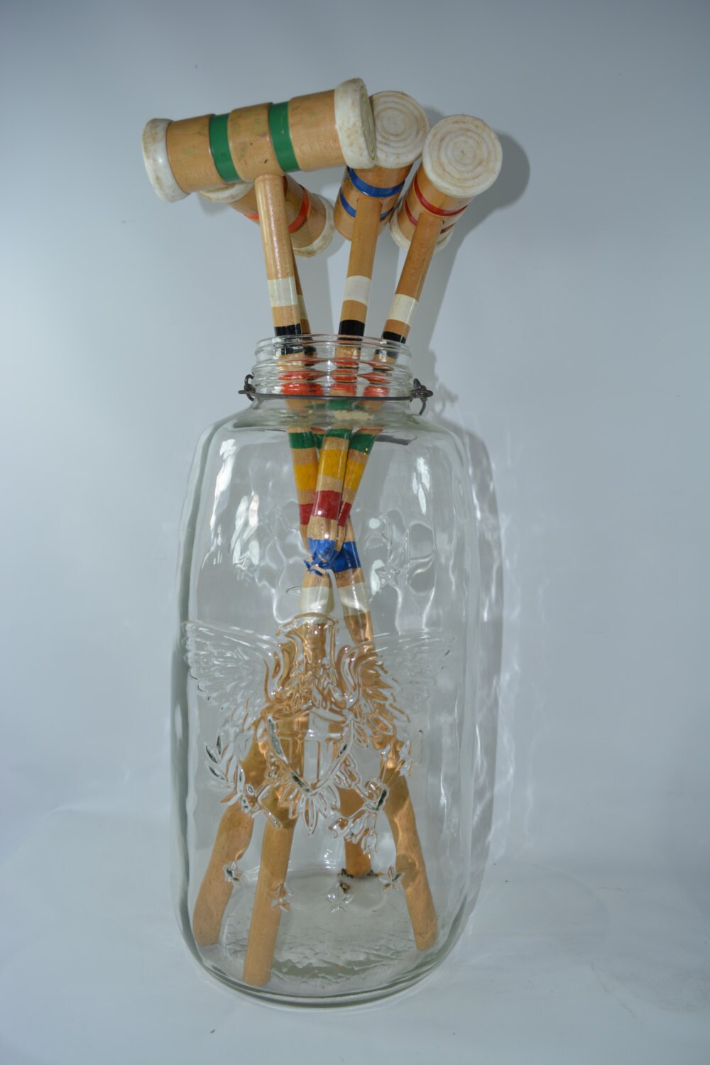 Antique Mason Jar. Wedding Gigantic Oversized Ball Mason Jar.