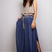 Floor Length Skirt / Navy Blue Skirt - Long Cotton Maxi Skirt : Feel Good Collection IV
