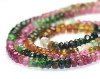 Tourmaline Faceted Fondelles 10 Pink Green Yellow Brown Petro Semi Precious Gemstone