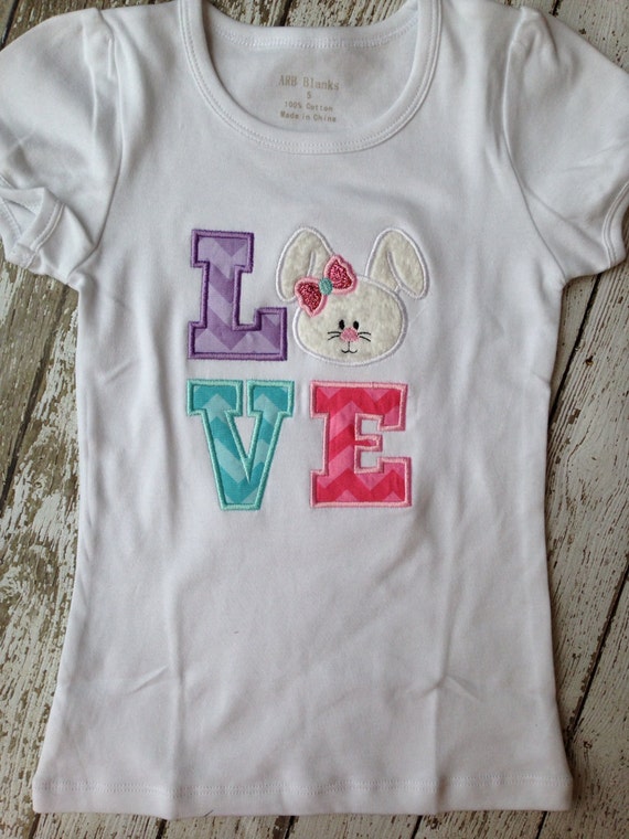 Items similar to Girl Easter Shirt Infant or Toddler Bunny Shirt