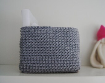 Large Crochet Square Basket. Crochet basket. Square basket. Cesta grande. Grande cesto. Cestino uncinetto. Häkeln Korb. Panier.