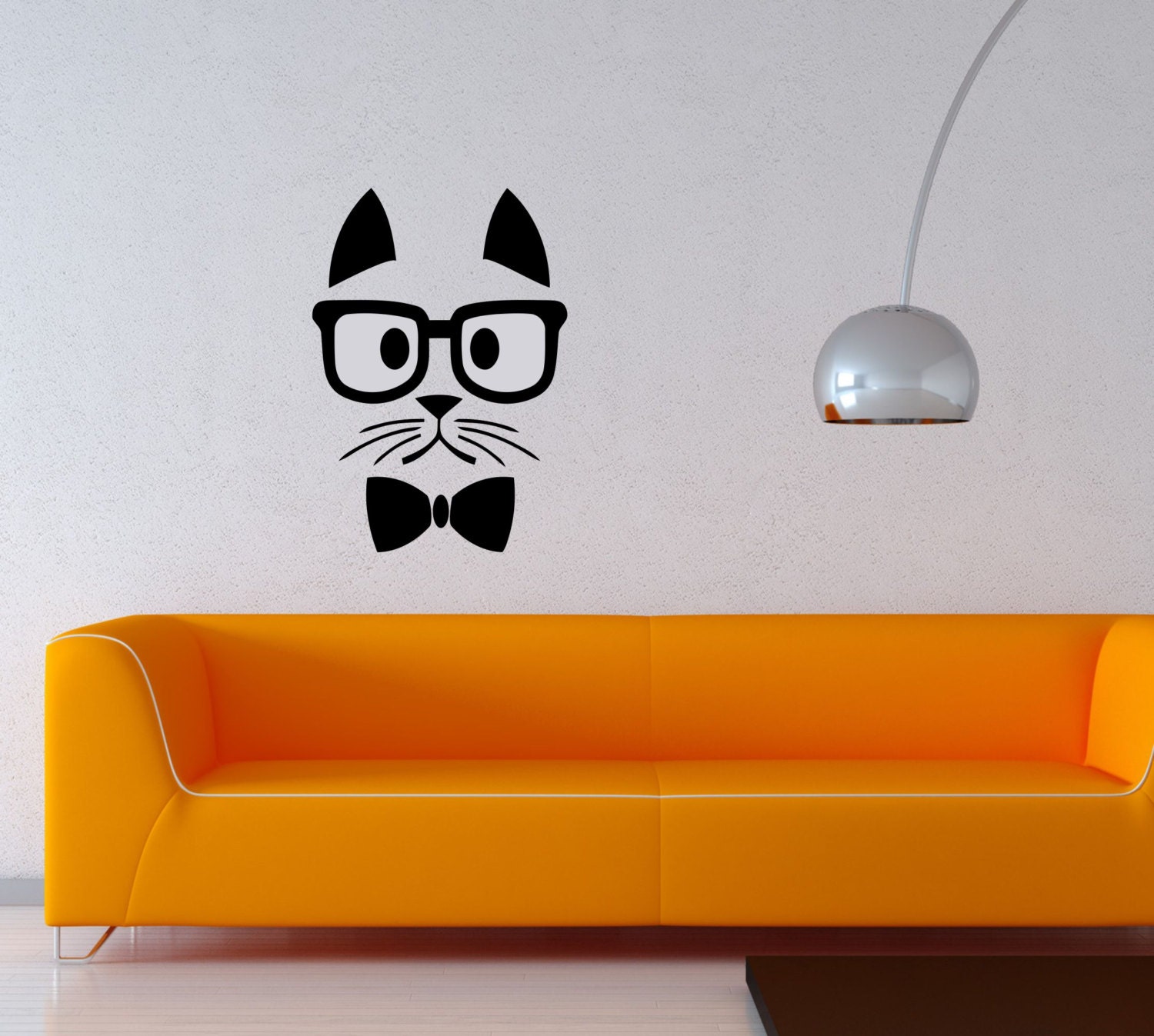 Hipster Cat Wall Decal by AriseDecals on Etsy