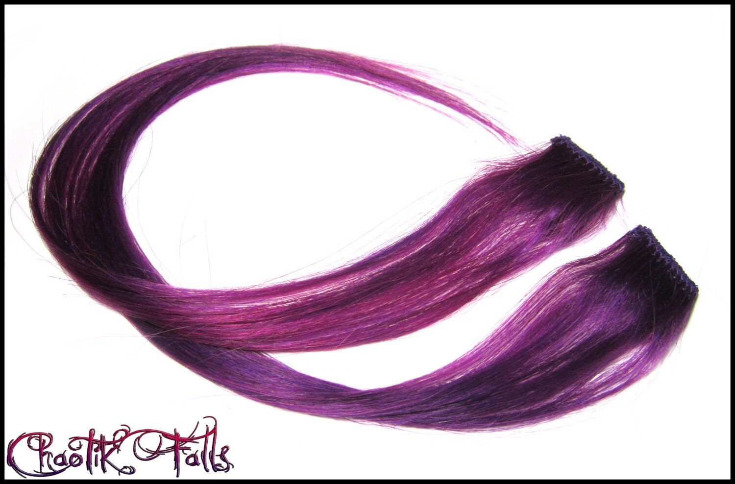 Purple Human Hair Clip In Extensions by ChaotikFalls on Etsy
