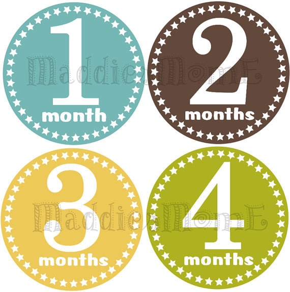 baby boy monthly stickers instant download diy printable