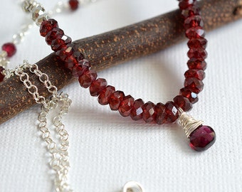 Popular items for red garnet necklace on Etsy