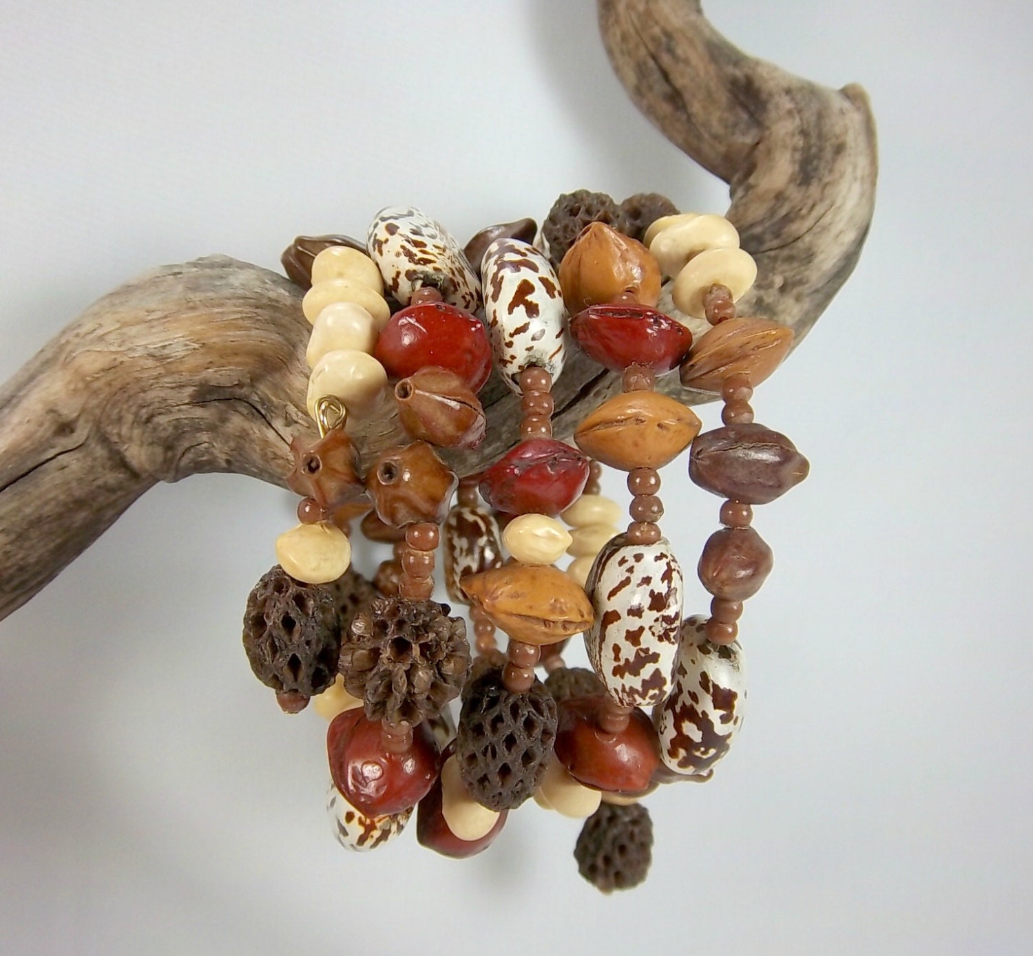 Seed and Nut Bracelet Fall Eco Friendly Memory Wire