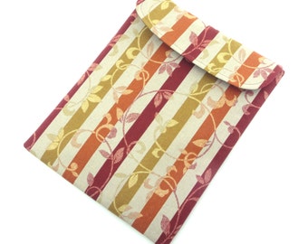 SALE LAST ONE iPad Sleeve/iPad Case/iPad Cover/Padded Tablet case Flap Closure Kimono pattern fabric stripes red brown
