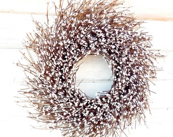 Winter Wreath-Winter Home Decor-Christmas Wreath-Farmhouse Wreath-Year Round Wreath-Wedding Decor-WHITE TWIG Wreath-Rustic Twig Wreath