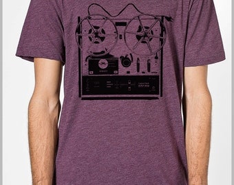 Reel to Reel Graphic Tee Men's T Shirt American Apparel XS, S, M, L, XL 9 COLORS