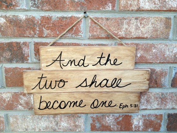 Wedding Bible Verses Two Become One rustic stained and two shall become one scripture wedding sign Wedding Bible Verses Two Become One rustic stained and two shall become one scripture wedding sign