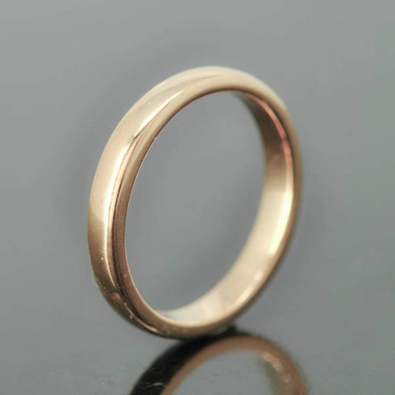 14K rose gold ring 2mm x 1mm wedding band wedding ring