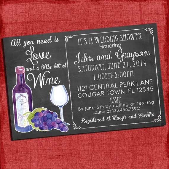 Wine Themed Shower Invitations 1
