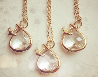 Bridesmaid Necklace Bridesmaid Jewelry Anchor Necklace Bridesmaid Gift Anchor Necklace Bridal Jewelry Wedding Party Limonbijoux