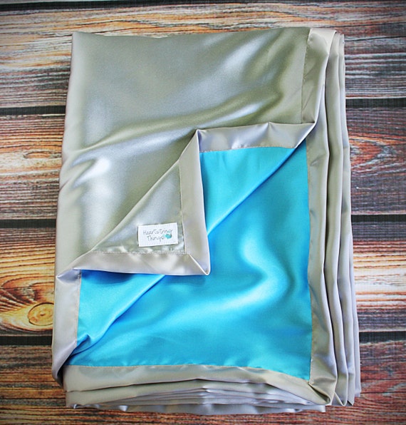 Satin blanket Silk blanket Baby Blue Blanket Blue Banket