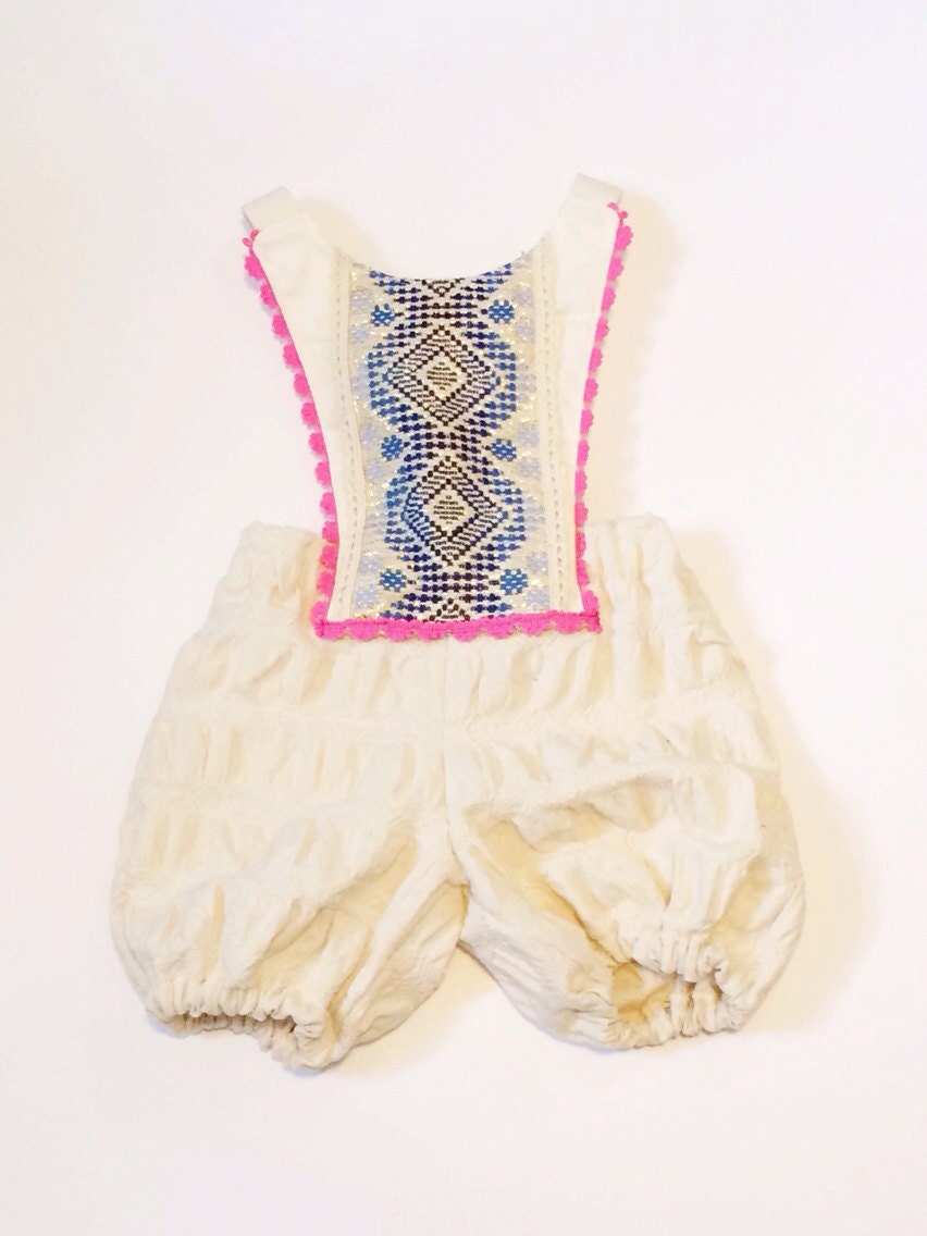 Festive boho girls romper