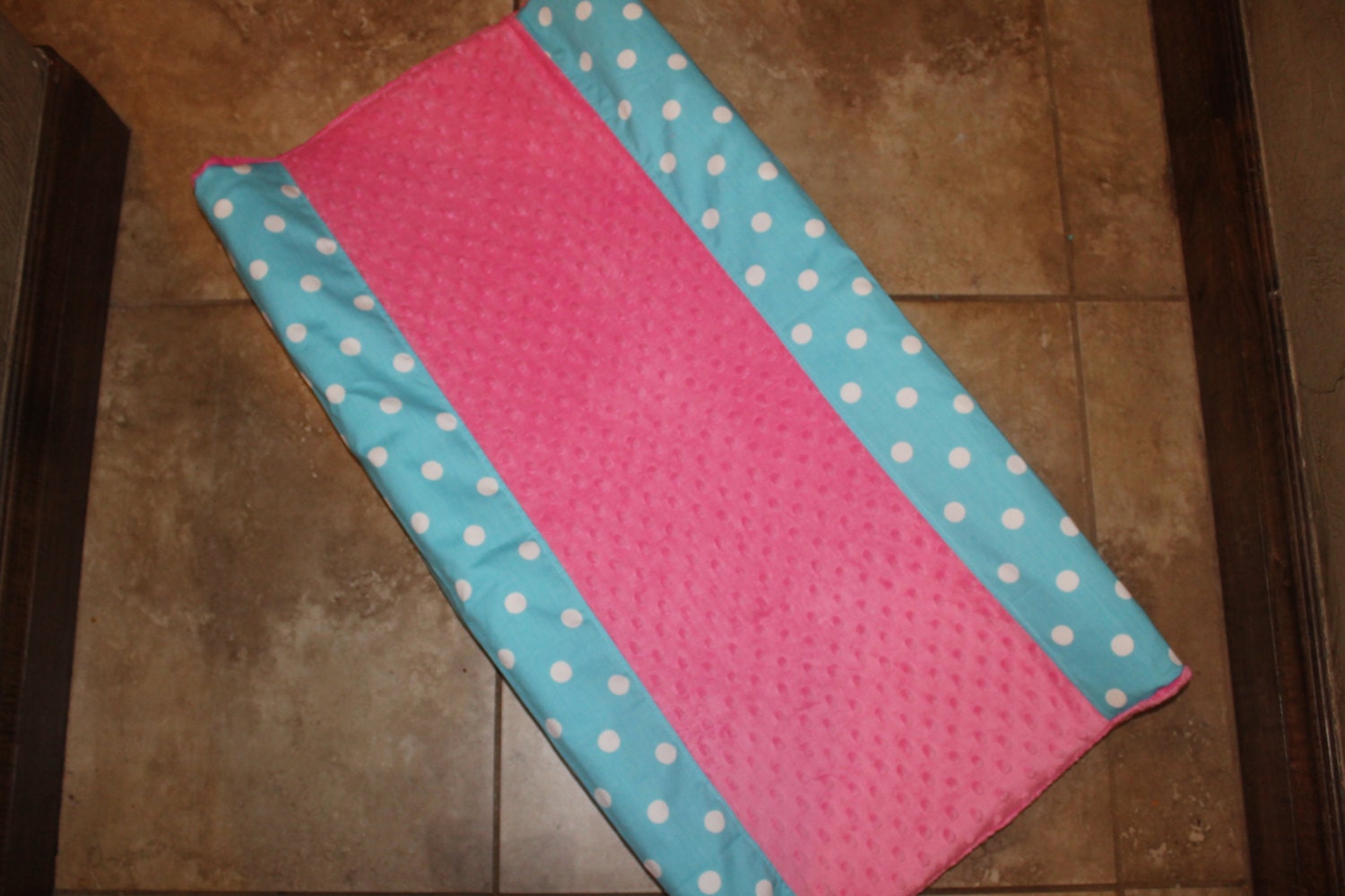 Deluxe Aqua Dot and Minky Contour Changing Pad Cover