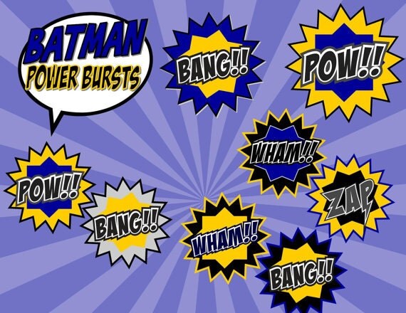 BATMAN Party - BURSTS - Superheroes Party - Boys Birthday Party - Super Hero - Batman Centerpiece - Batman Inspired- INSTANT Download Il_570xn