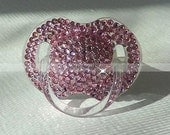 PINK or BLUE or Crystal CLEAR Swarovski Pacifier Princess Baby Girl Bling Rhinestone Glitter Diamond Encrusted Dummy Avent 0-6m or 6-18m
