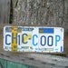Recycled Barn Wood License Plate Art Sign - CHIC COOP