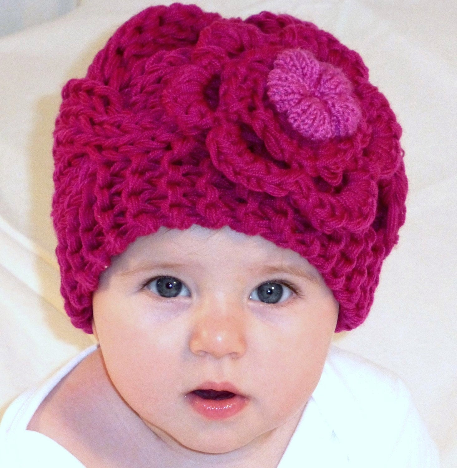 baby hats with flowers