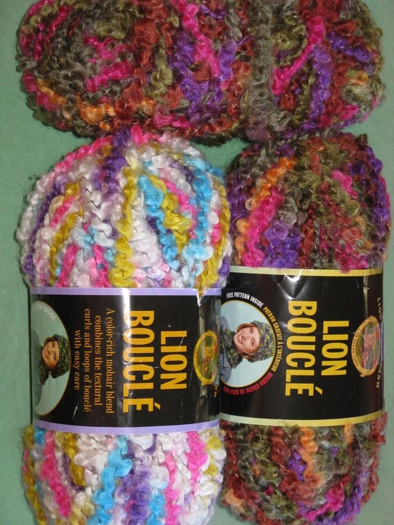 Lion Brand Boucle Novelty Yarn Acrylic/Nylon/Mohair Blend 2