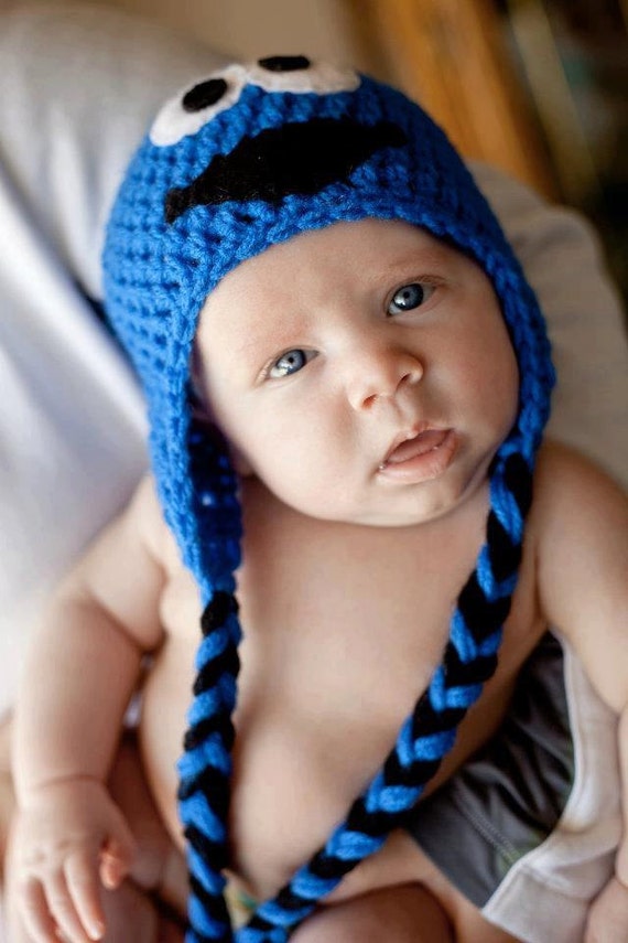 Crochet Cookie Monster Beanie/Hat