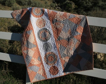 Orange and Gray Lap Quilt