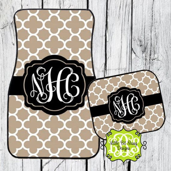 Car Mats Quatrefoil Personalized Monogrammed Floor Car Mat
