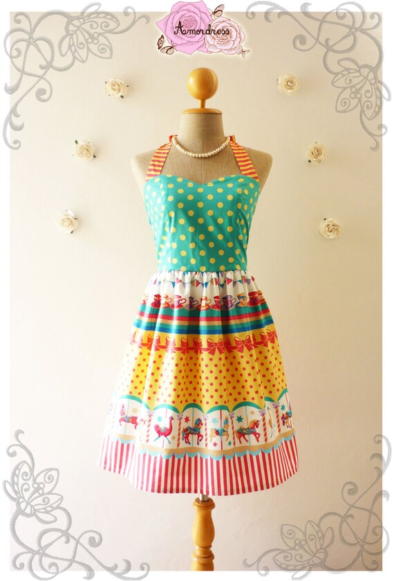 The Merry  Go  Round  Dress  Vintage Inspired Dress  Carousel Dress 