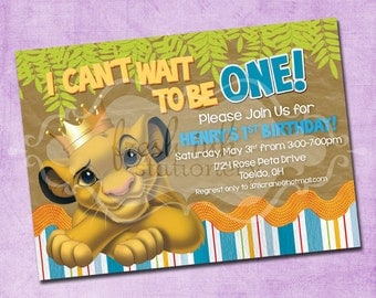 Simba Lion King Birthday Invitation