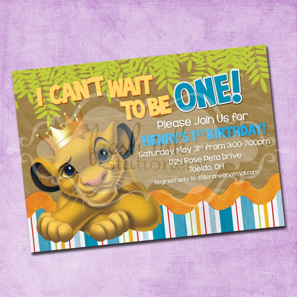 Lion King Birthday Invitations 1