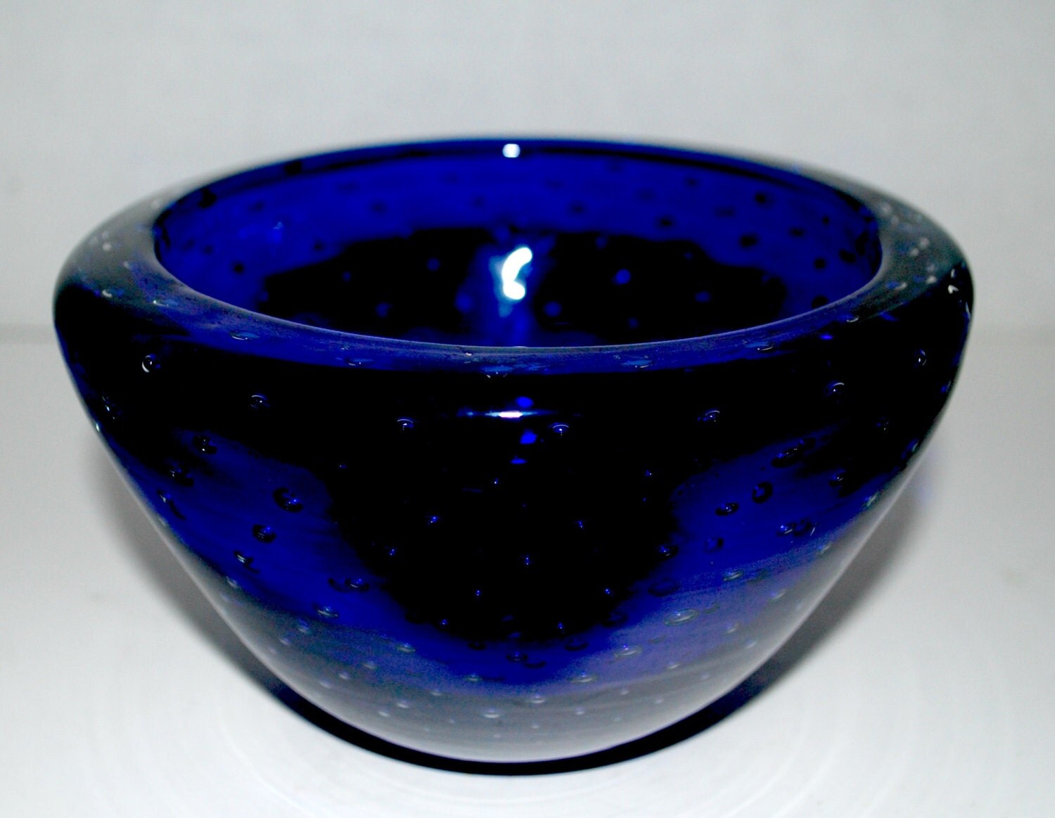 Sale Vintage Murano bowl cobalt glass bubble bowl art glass