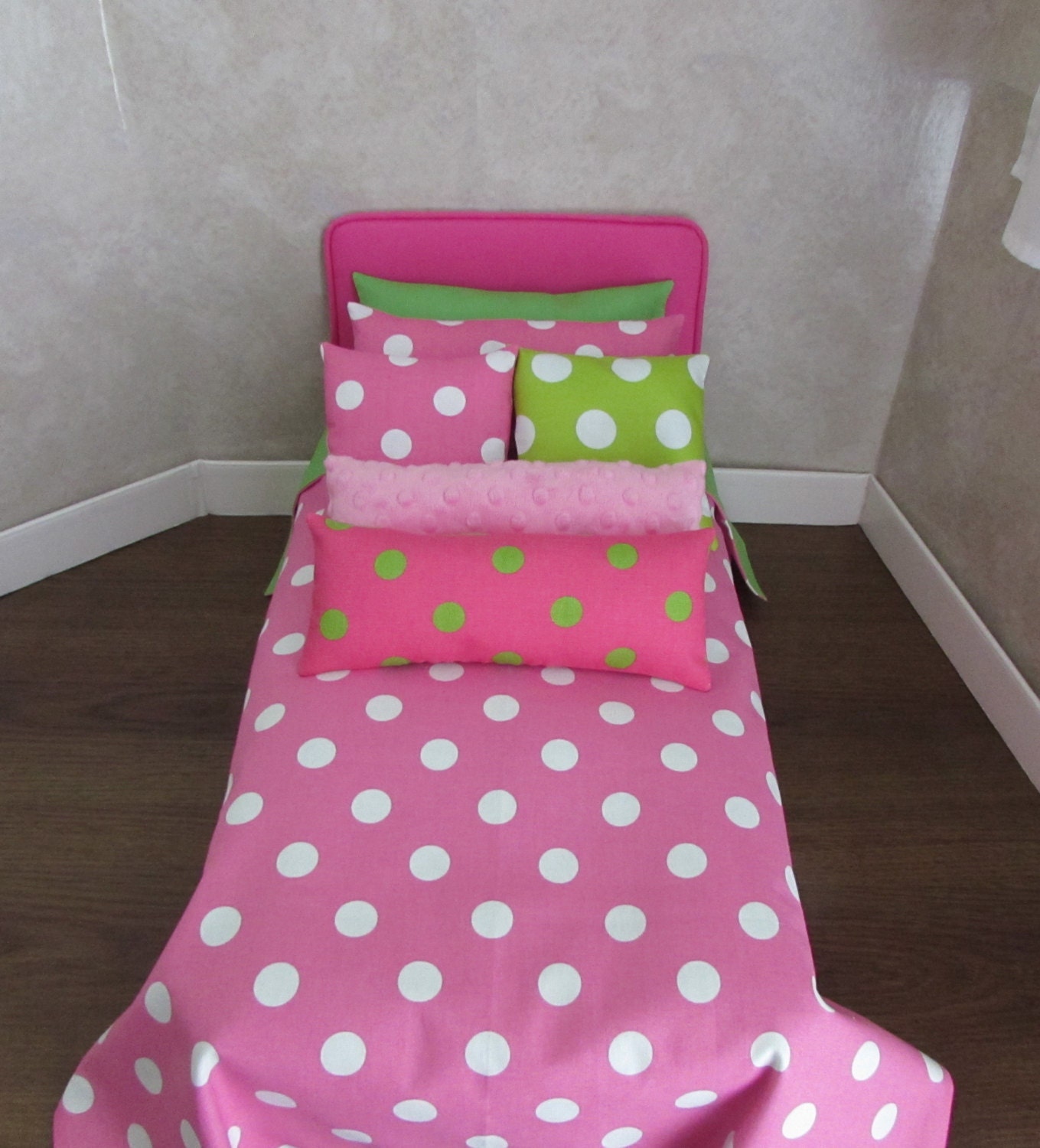 Doll Bedding for 18 inch dolls Pillows Pink by HandmadeByHill