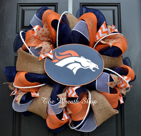 Denver Broncos Burlap Deco Mesh Wreath