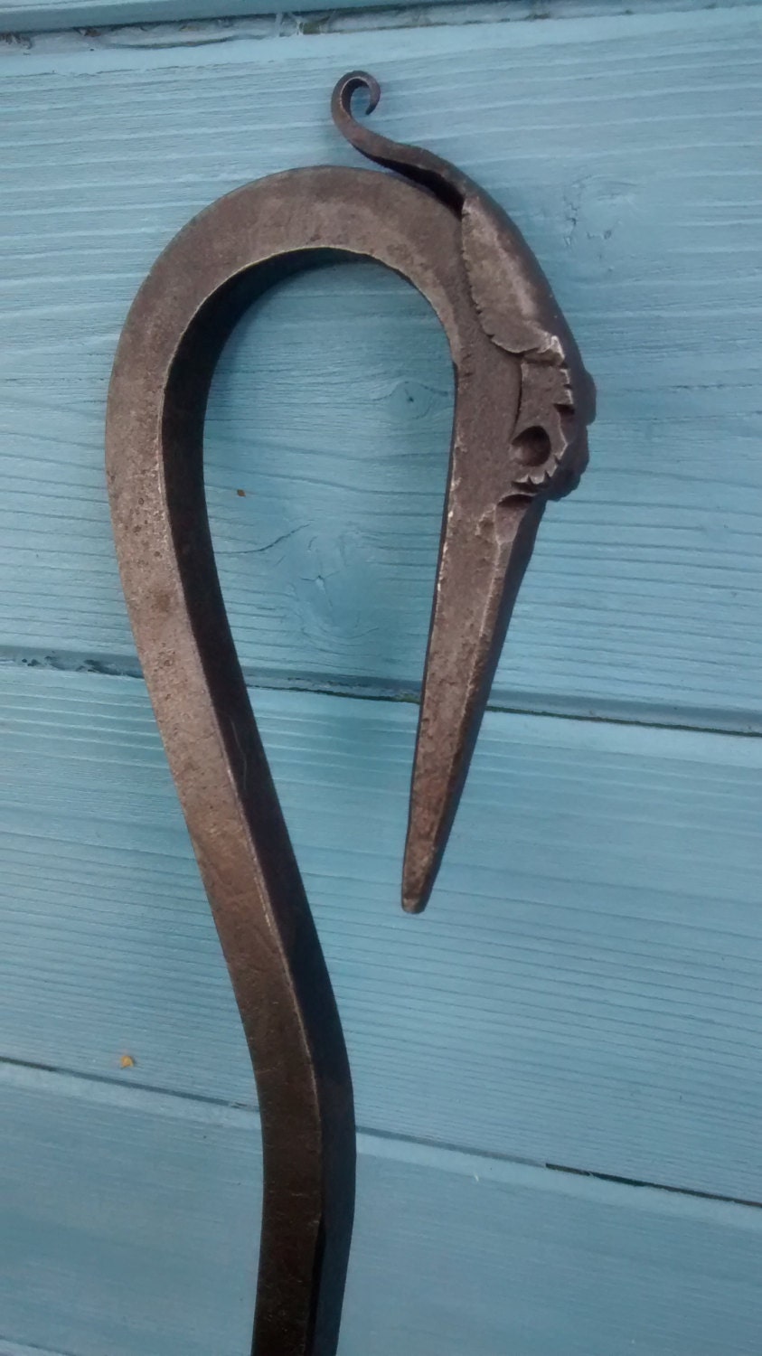 Heron head fire poker blacksmith