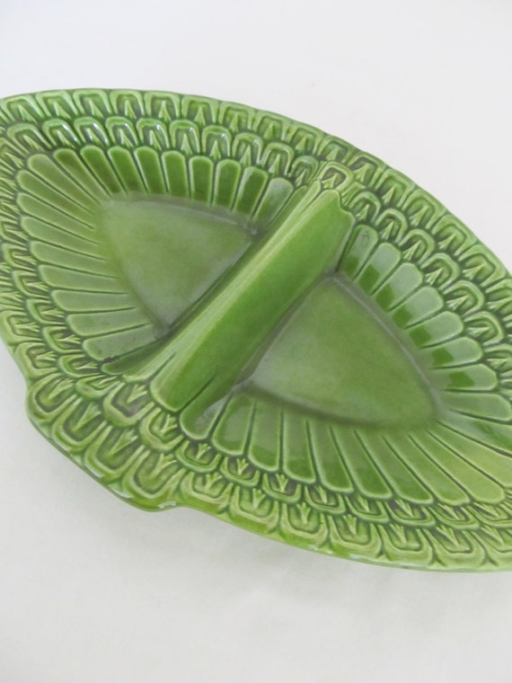 Vintage 1960's Dish / Moss Green MADDUX Platter Plate