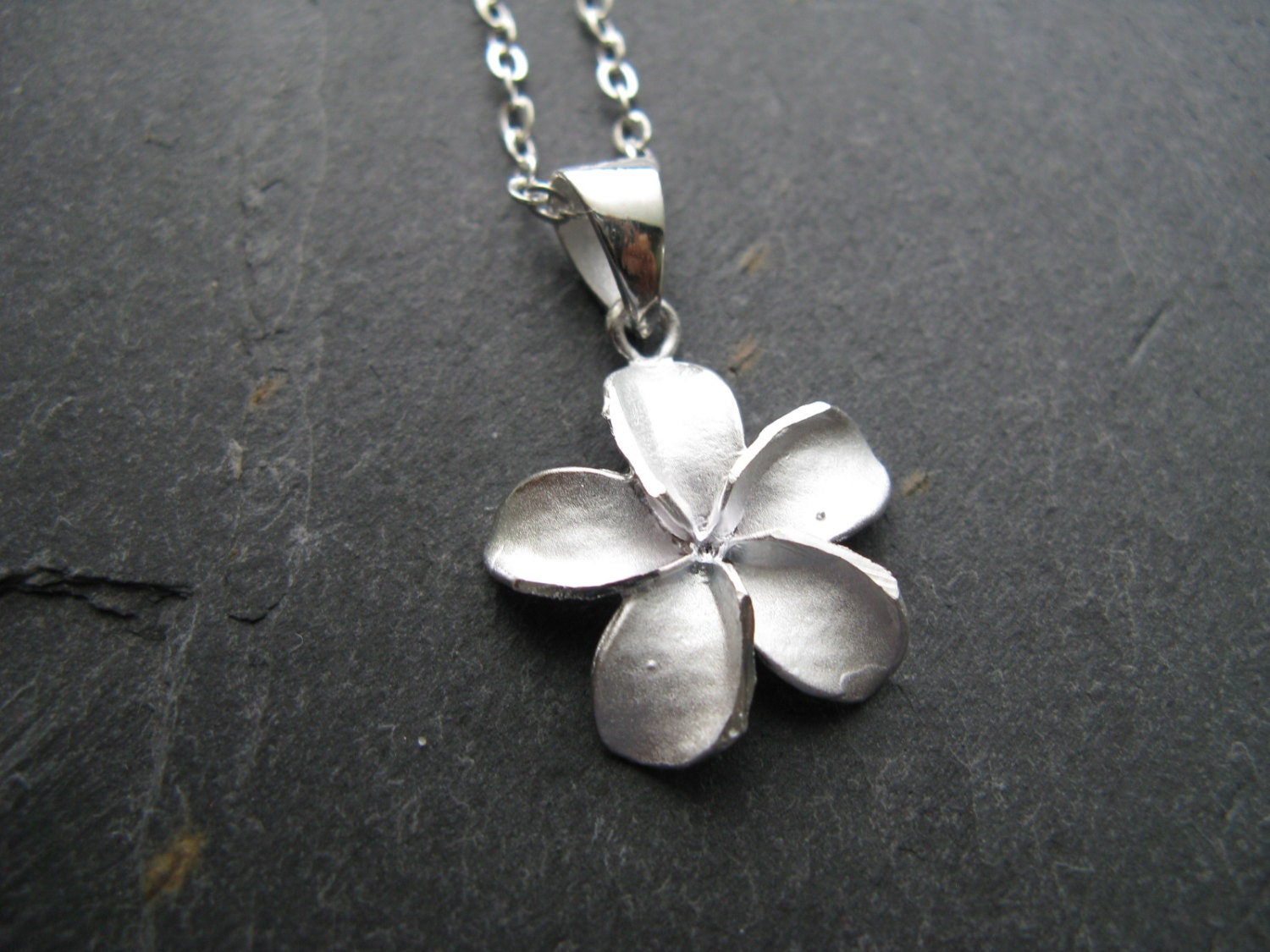 Sterling Silver Plumeria Necklace