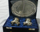 20% Off Sale Vintage Silver Salt and Pepper Shaker Set in Gift Box-Made In India